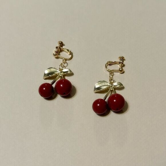 Cherry  earrings  N723 - Picture 2 of 4